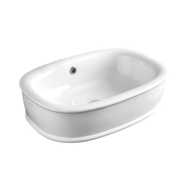 Azuley 65 - Νιπτήρας πορσελάνης επικαθήμενος Μ65xΠ45xΥ16 cm White