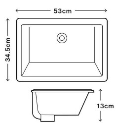 Gea 53 - Νιπτήρας υποκαθήμενος Μ53xΠ34,5xΥ13 cm White - Image 2