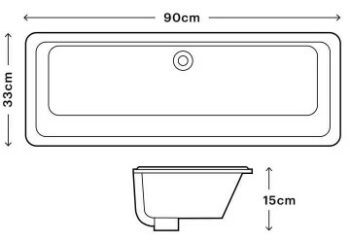 Gea 90 - Νιπτήρας υποκαθήμενος Μ90xΠ33xΥ15 cm White - Image 2