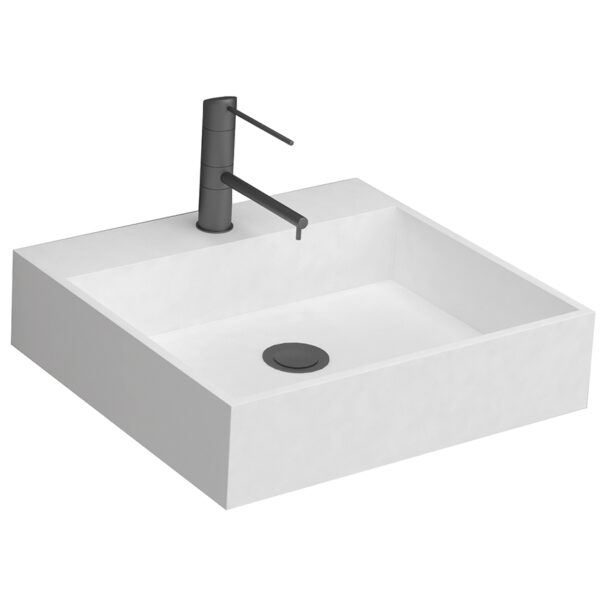 Ronda U - Νιπτήρας επικαθήμενος Solid Surface Μ45xΠ42xΥ11 cm White