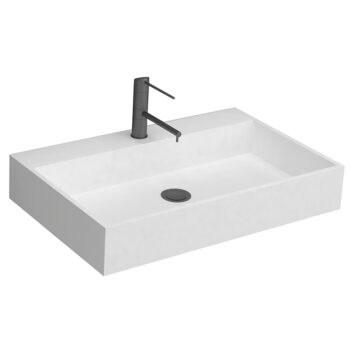 Ronda U - Νιπτήρας επικαθήμενος Solid Surface Μ65xΠ42xΥ11 cm White
