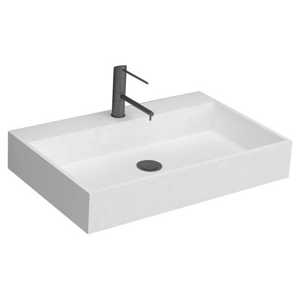 Ronda U - Νιπτήρας επικαθήμενος Solid Surface Μ65xΠ42xΥ11 cm White