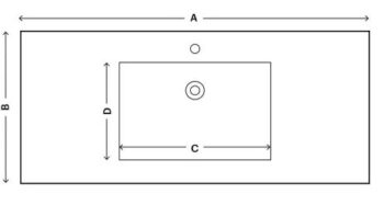 Νιπτήρας Solid Surface ένθετος White Μ71xΠ51xΥ11 cm - Image 2