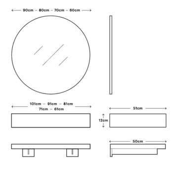 X Solid Basin ΙI - Έπιπλο Μπάνιου Κρεμαστό Μ71xΠ50 cm με νιπτήρα - Image 2