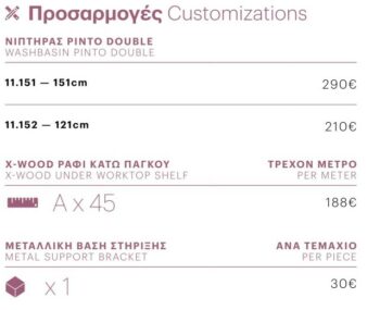 X Basin I - Έπιπλο Μπάνιου Κρεμαστό Ξύλο Πεύκου 225 cm με νιπτήρα - Image 4