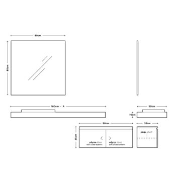X Solid Countertop ΙI - Έπιπλο Μπάνιου Κ/Π Θαλάσσης Κρεμαστό 160 cm με νιπτήρα - Image 2