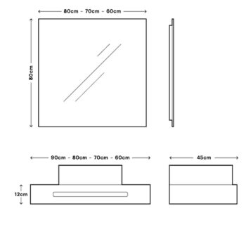 X Trim I - Έπιπλο Μπάνιου Κρεμαστό Ξύλο Πεύκου Μ80xΠ45xΥ12 με νιπτήρα - Image 2