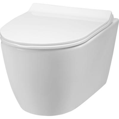 Gloria Omikron - Λεκάνη κρεμαστή rimless με κάλυμμα soft close 52x36xΥ36,5cm White