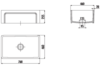 Tema Creavit Esse - Ένθετος Νεροχύτης κουζίνας 76x46xY25,5 cm White - Image 3