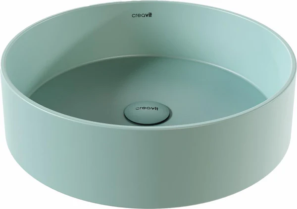 Tema Creavit Loop - Νιπτήρας πορσελάνης επικαθήμενος Ø45xY11,5cm Nile Green Matt