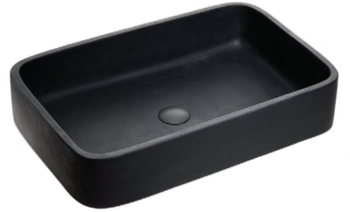 Tema Gordion - Νιπτήρας επικαθήμενος πέτρινος 60x40xY12cm Black