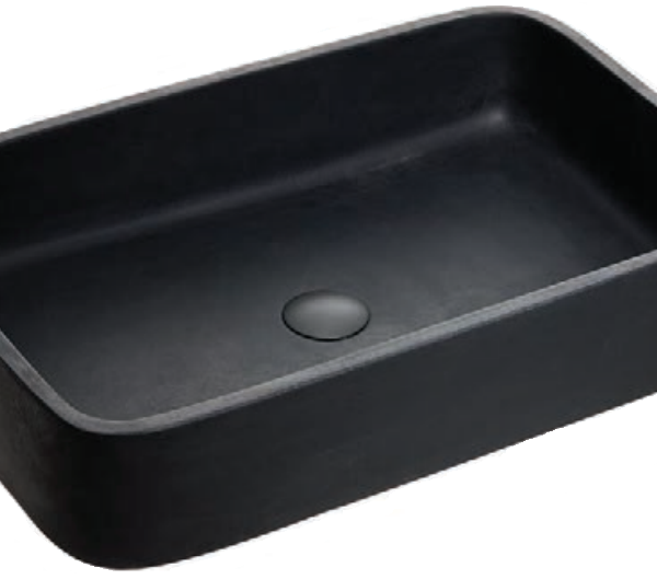Tema Gordion - Νιπτήρας επικαθήμενος πέτρινος 50x36xY12cm Black
