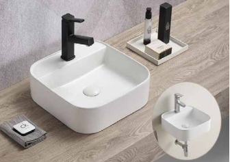Tema Strike - Νιπτήρας πορσελάνης επικαθήμενος 39x39xY14cm White