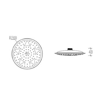 Tema Tondo - Στρογγυλή Κεφαλή Ντους ABS Ø20cm Chrome - Image 2