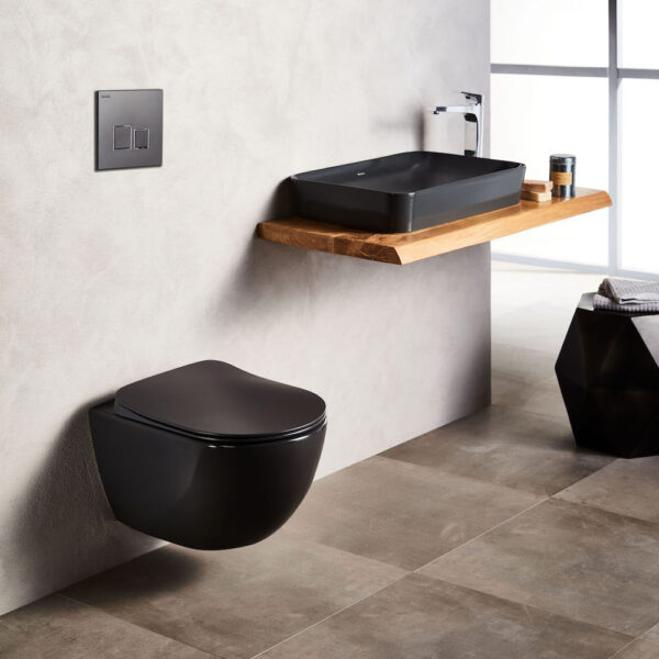 Tema Creavit Free - Λεκάνη κρεμαστή 51x35,5 cm Black Matt