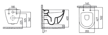 Tema Creavit Razor - Λεκάνη κρεμαστή 50,2x35,5 cm White - Image 3