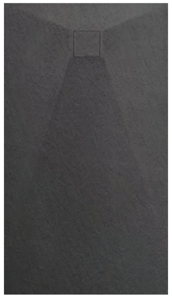 Tema Glass Stone - Ντουζιέρα ημικυκλική (1/4 κύκλου) τύπου σχιστόλιθου 90x90x2,5cm Black