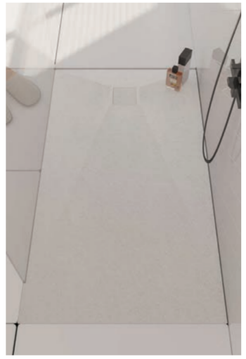 Tema Glass Stone - Ντουζιέρα τετράγωνη τύπου σχιστόλιθου 90x90x2,5cm White