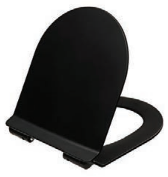 Tema - Καπάκι λεκάνης slim-soft close-Duroplast 44,5x36cm Black Matt