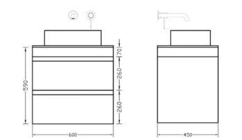 Orabella Vision 60 - Έπιπλο μπάνιου κρεμαστό με συρτάρια 60x45xY60 cm - Image 3