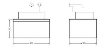 Orabella Regina 60 - Έπιπλο μπάνιου κρεμαστό με συρτάρι 60x45xY30 cm - Image 3
