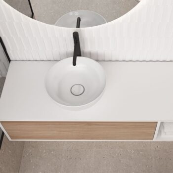 Orabella Drawer With Shelf 140 - Έπιπλο μπάνιου κρεμαστό με συρτάρι και ράφι 140x45xY30 cm - Image 2