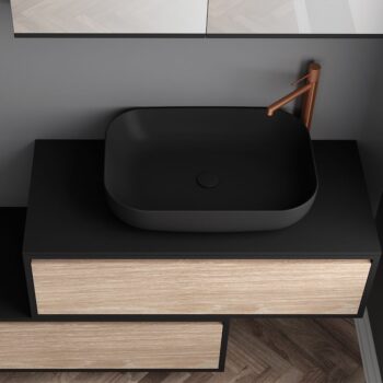 Orabella Drawers Asymmetrical 100 - Έπιπλο μπάνιου κρεμαστό με συρτάρια 100x45xY30 cm - Image 2