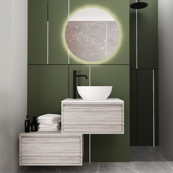 Orabella Drawers Asymmetrical 60 - Έπιπλο μπάνιου κρεμαστό με συρτάρια 60x45xY30 cm