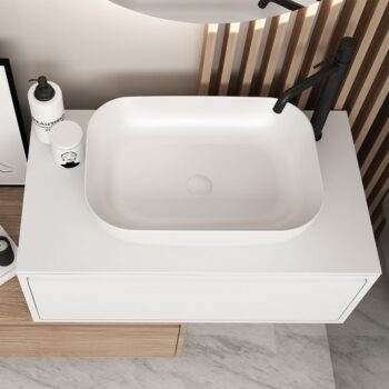 Orabella Drawers Asymmetrical 80 - Έπιπλο μπάνιου κρεμαστό με συρτάρια 80x45xY30 cm - Image 2
