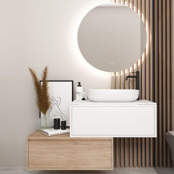 Orabella Drawers Asymmetrical 80 - Έπιπλο μπάνιου κρεμαστό με συρτάρια 80x45xY30 cm