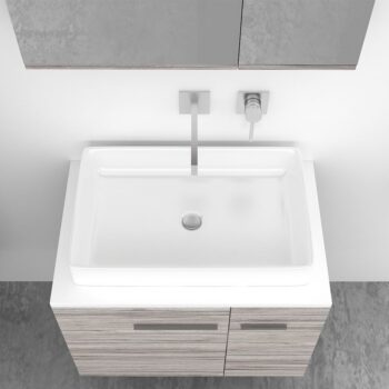 Orabella Solid Surface 70 - Έπιπλο μπάνιου κρεμαστό με 2 πόρτες και Καθρέπτη 70x45xY50 cm - Image 2