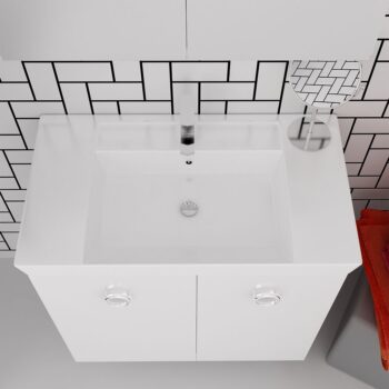 Orabella Vanity 80 Long - Έπιπλο μπάνιου Επιδαπέδιο με πόρτες, Νιπτήρα και Καθρέπτη Μ80xΒ45xΥ76cm - Image 2