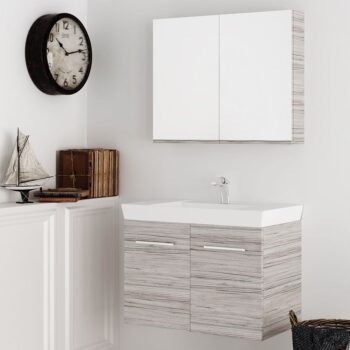 Orabella Vanity 80 - Έπιπλο μπάνιου Κρεμαστό με πόρτες, Νιπτήρα και Καθρέπτη Μ80xΒ45xΥ50cm