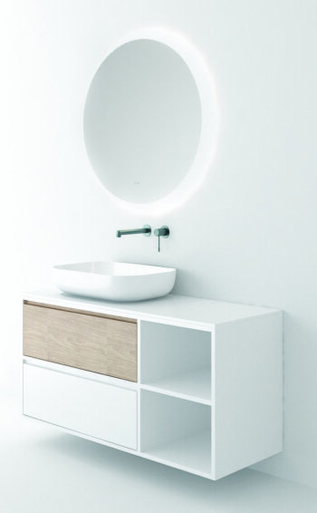 Orabella Drawer With Shelf 120 Double - Έπιπλο μπάνιου κρεμαστό με συρτάρια και ράφια 120x45xY60 cm