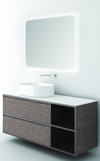 Orabella Drawer With Shelf 140 Double - Έπιπλο μπάνιου κρεμαστό με συρτάρια και ράφια 140x45xY60 cm