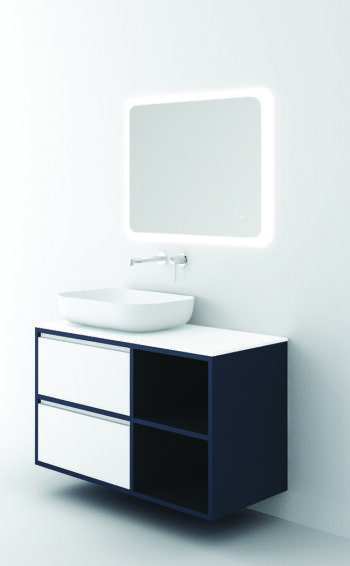 Orabella Drawer With Shelf 100 Double - Έπιπλο μπάνιου κρεμαστό με συρτάρια και ράφια 100x45xY60 cm