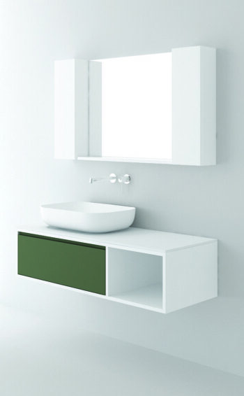 Orabella Drawer With Shelf 120 - Έπιπλο μπάνιου κρεμαστό με συρτάρι και ράφι 120x45xY30 cm