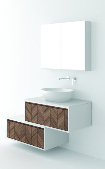 Orabella Drawers Asymmetrical 80 - Έπιπλο μπάνιου κρεμαστό με συρτάρια 80x45xY30 cm