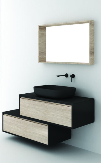 Orabella Drawers Asymmetrical 100 - Έπιπλο μπάνιου κρεμαστό με συρτάρια 100x45xY30 cm