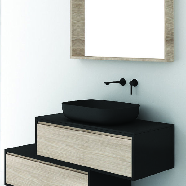 Orabella Drawers Asymmetrical 100 - Έπιπλο μπάνιου κρεμαστό με συρτάρια 100x45xY30 cm
